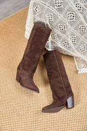 Quitterie western-style high boots in brown