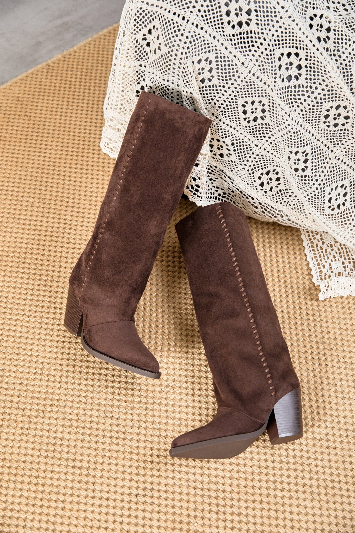 Quitterie western-style high boots in brown