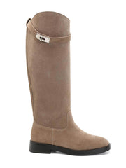 Ragnhild leather high boots in khaki