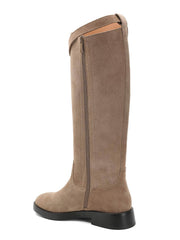 Ragnhild leather high boots in khaki