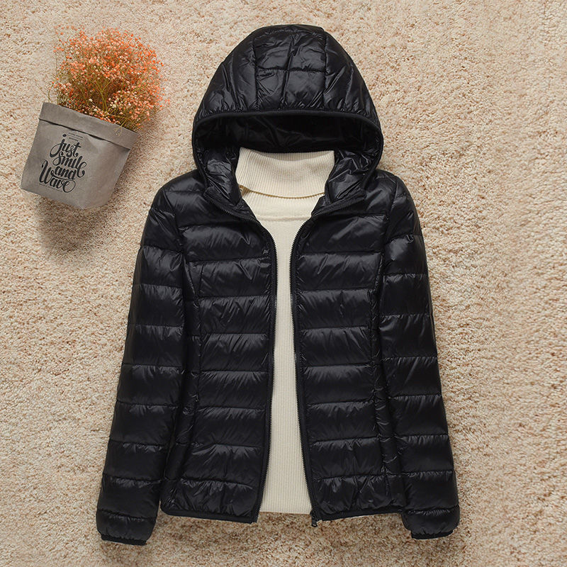 Lucasta | Ultra-Light Quilted Padded Jacket – Dark Blue Hooded
