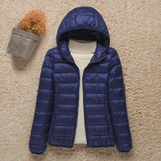 Lucasta | Ultra-Light Quilted Padded Jacket – Dark Blue Hooded