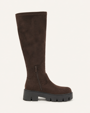 Domitilla stretch-shaft platform boots in brown