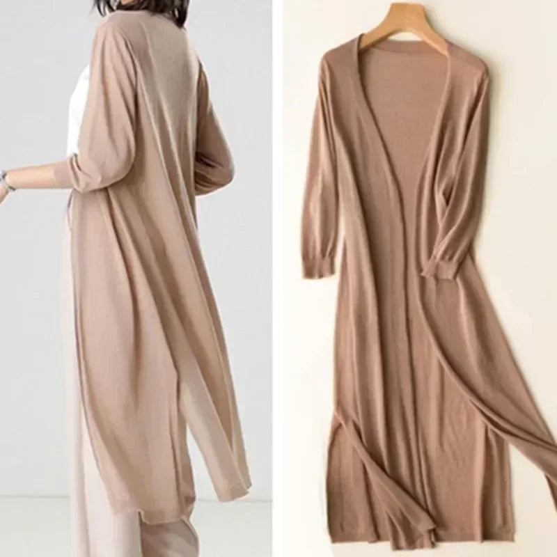 Tempie | Open-Front Long Cardigan