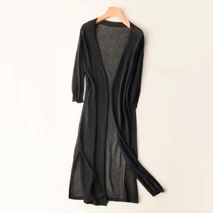 Tempie | Open-Front Long Cardigan