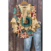 Ardyce | Printed Ruffle-Sleeve Blouse