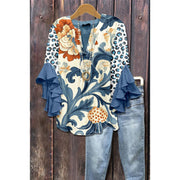 Ardyce | Printed Ruffle-Sleeve Blouse