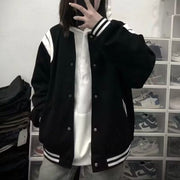 Winona | Contrast-Panel Varsity Jacket
