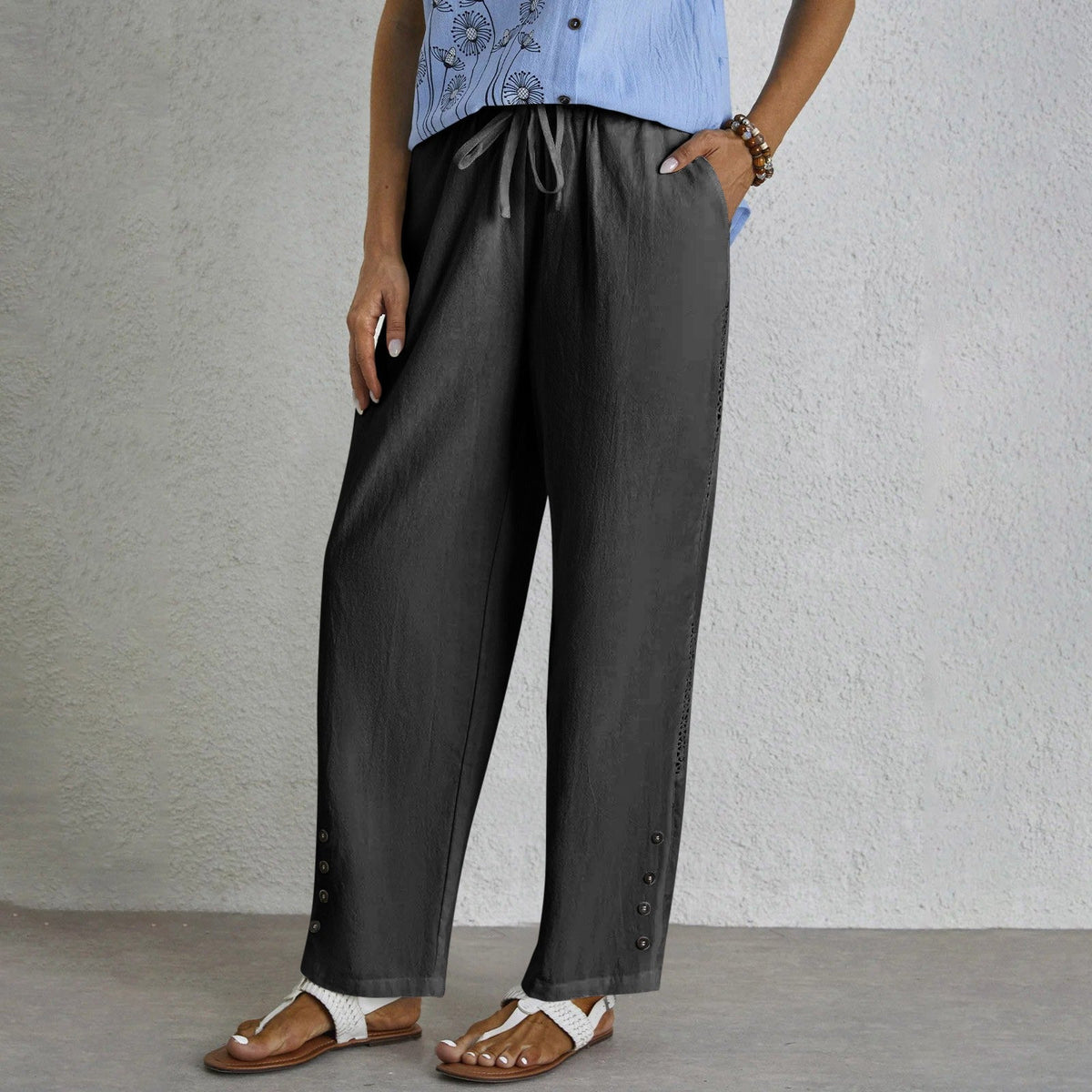 Shania | Relax Trousers With Buttons
