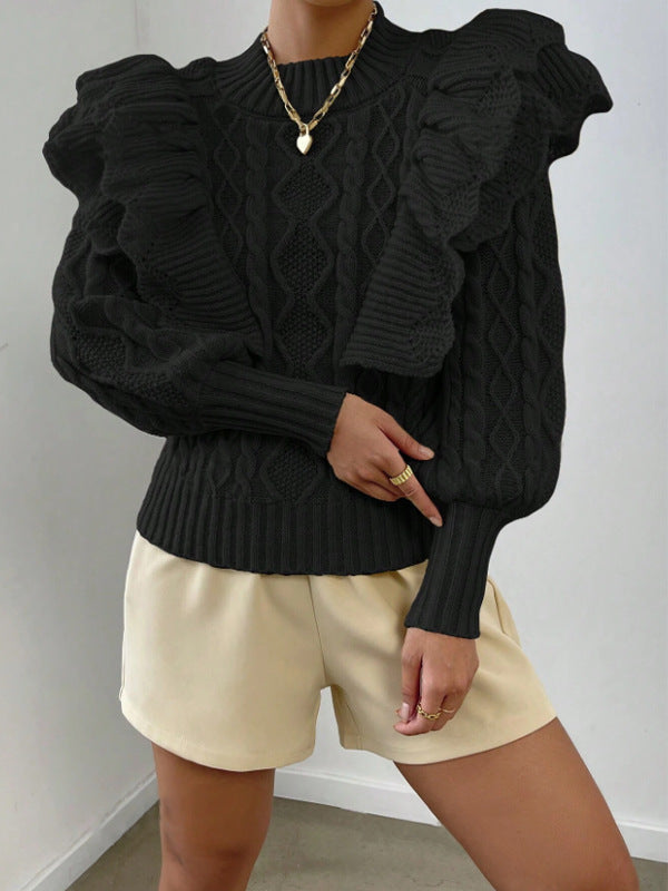 Akilah | Ruffled Cable-Knit Jumper