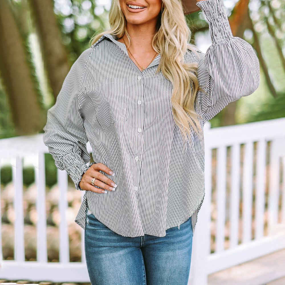 Blanchie | Striped Button Shirt