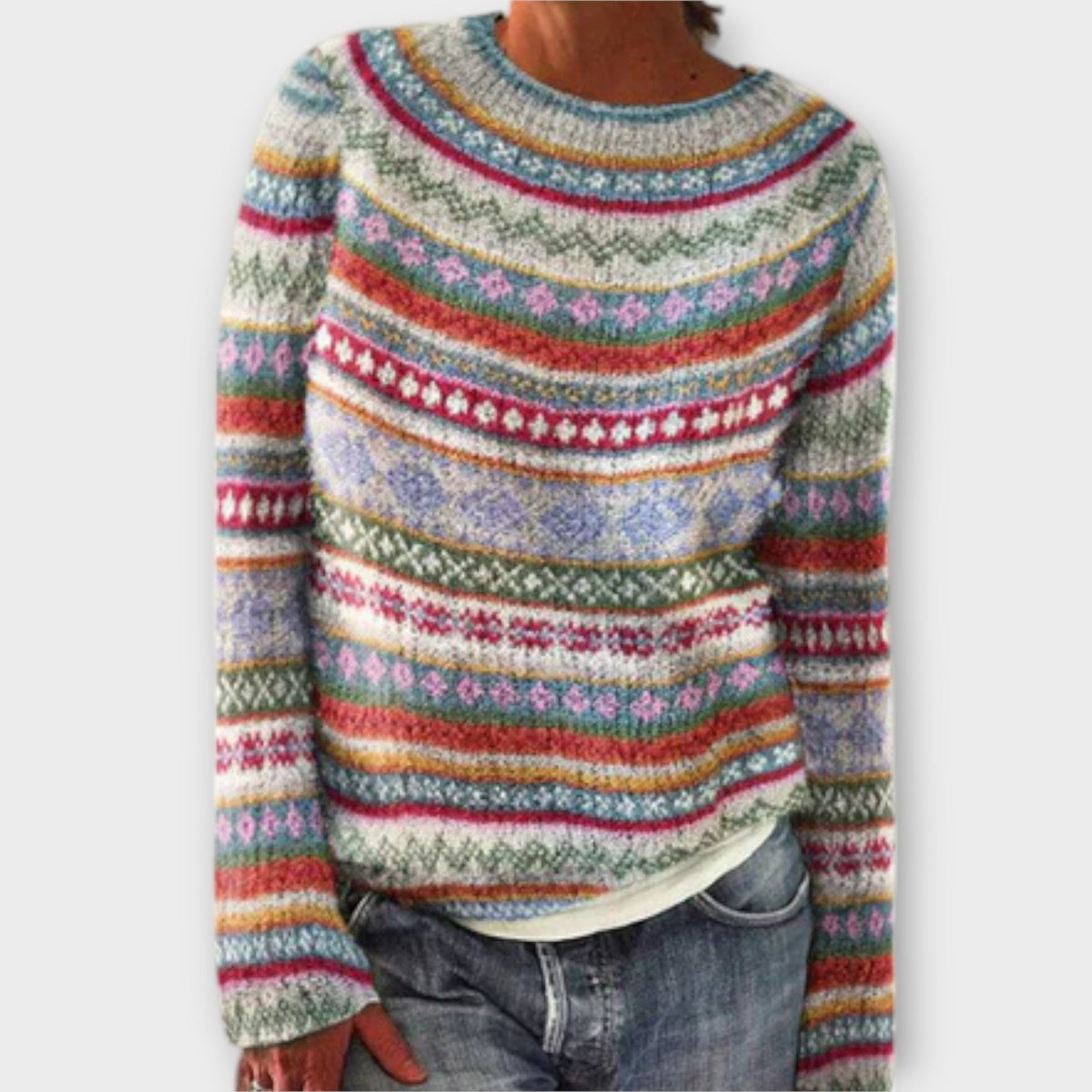 Elyse | Nordic-Pattern Wool Jumper