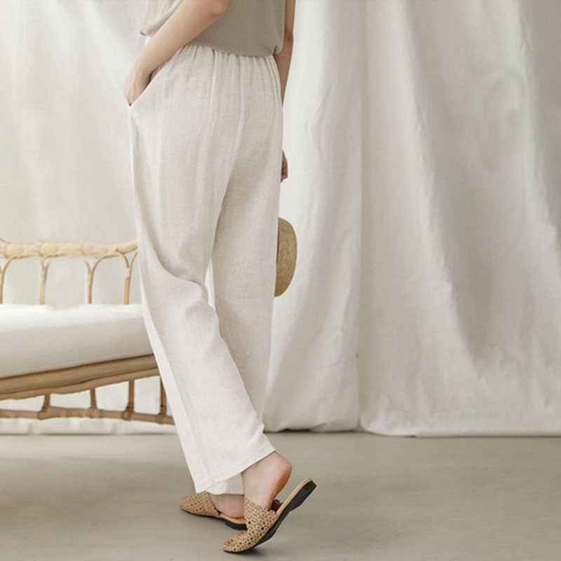 VARA | BUTTON-FRONT HIGH-WAISTED TROUSERS