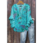 Ardyce | Printed Ruffle-Sleeve Blouse