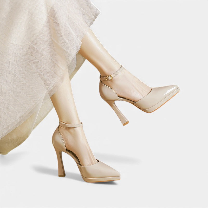 LEREN | LEATHER BLOCK-HEEL HEELS