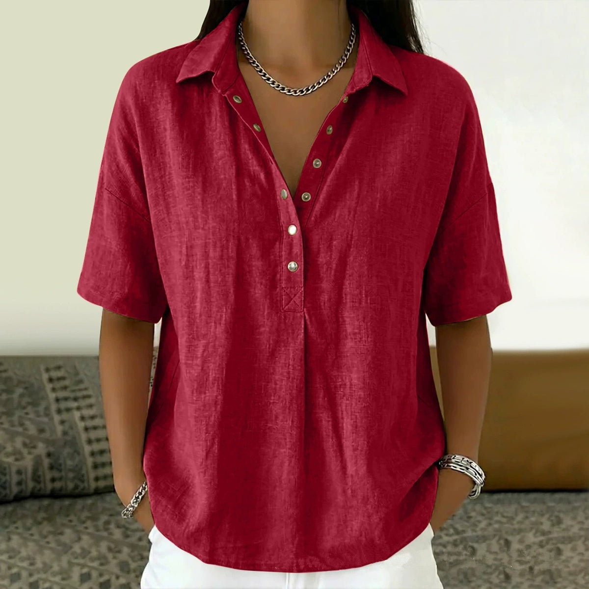 Venetia | Collared Short-Sleeve Shirt