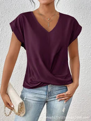 Fayetta | Twist-Hem V-Neck T-Shirt