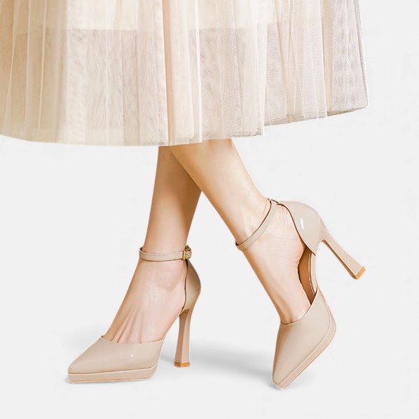 LEREN | LEATHER BLOCK-HEEL HEELS