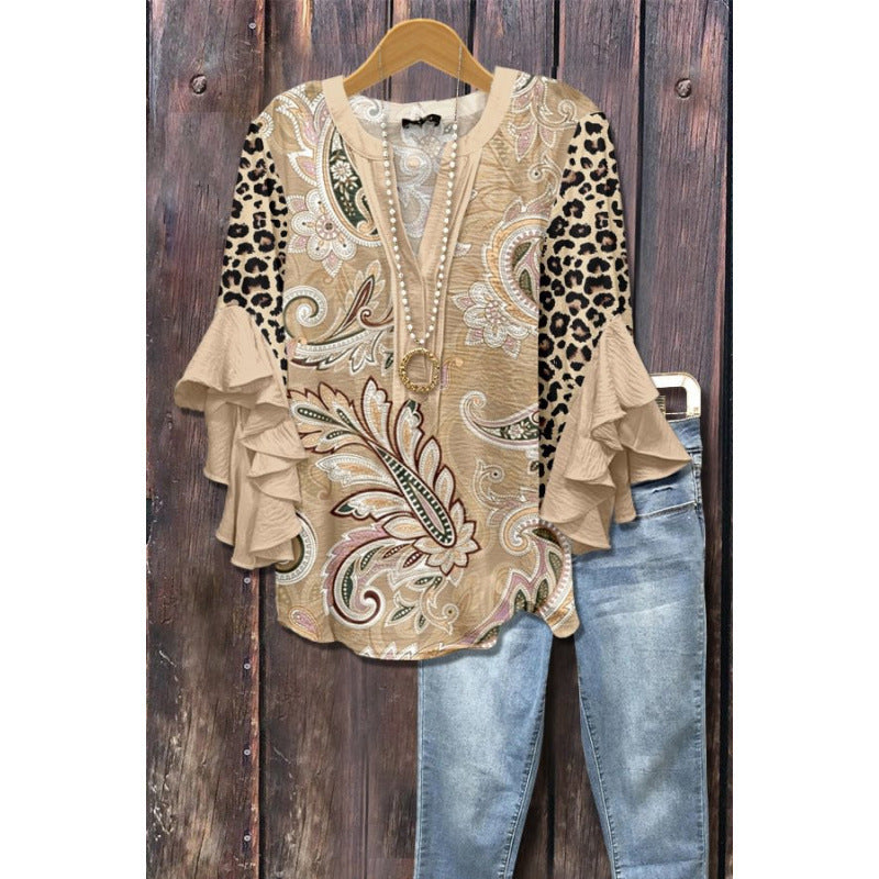 Ardyce | Printed Ruffle-Sleeve Blouse