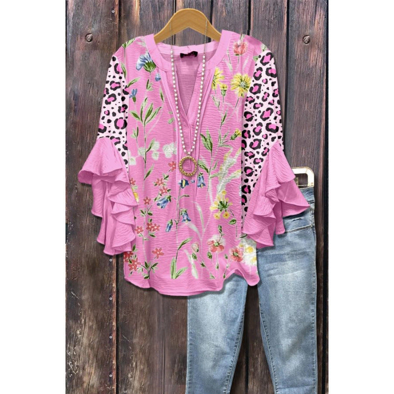 Ardyce | Printed Ruffle-Sleeve Blouse