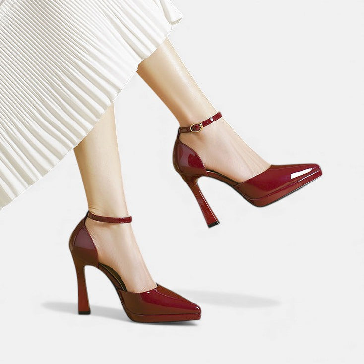 LEREN | LEATHER BLOCK-HEEL HEELS