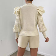 Akilah | Ruffled Cable-Knit Jumper