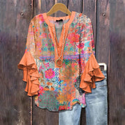 Ardyce | Printed Ruffle-Sleeve Blouse