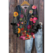 Ardyce | Printed Ruffle-Sleeve Blouse