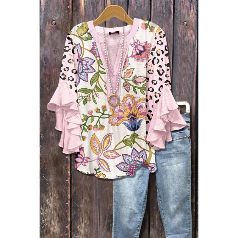 Ardyce | Printed Ruffle-Sleeve Blouse