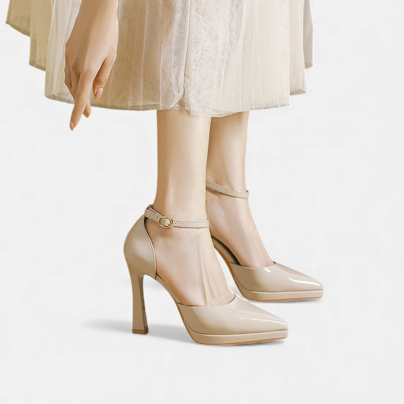 LEREN | LEATHER BLOCK-HEEL HEELS