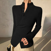 Elexis | Asymmetric Button-Neck Top