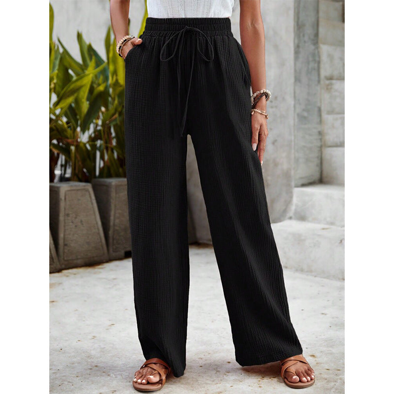 ZEVA | ELASTIC-WAIST DRAWSTRING TROUSERS