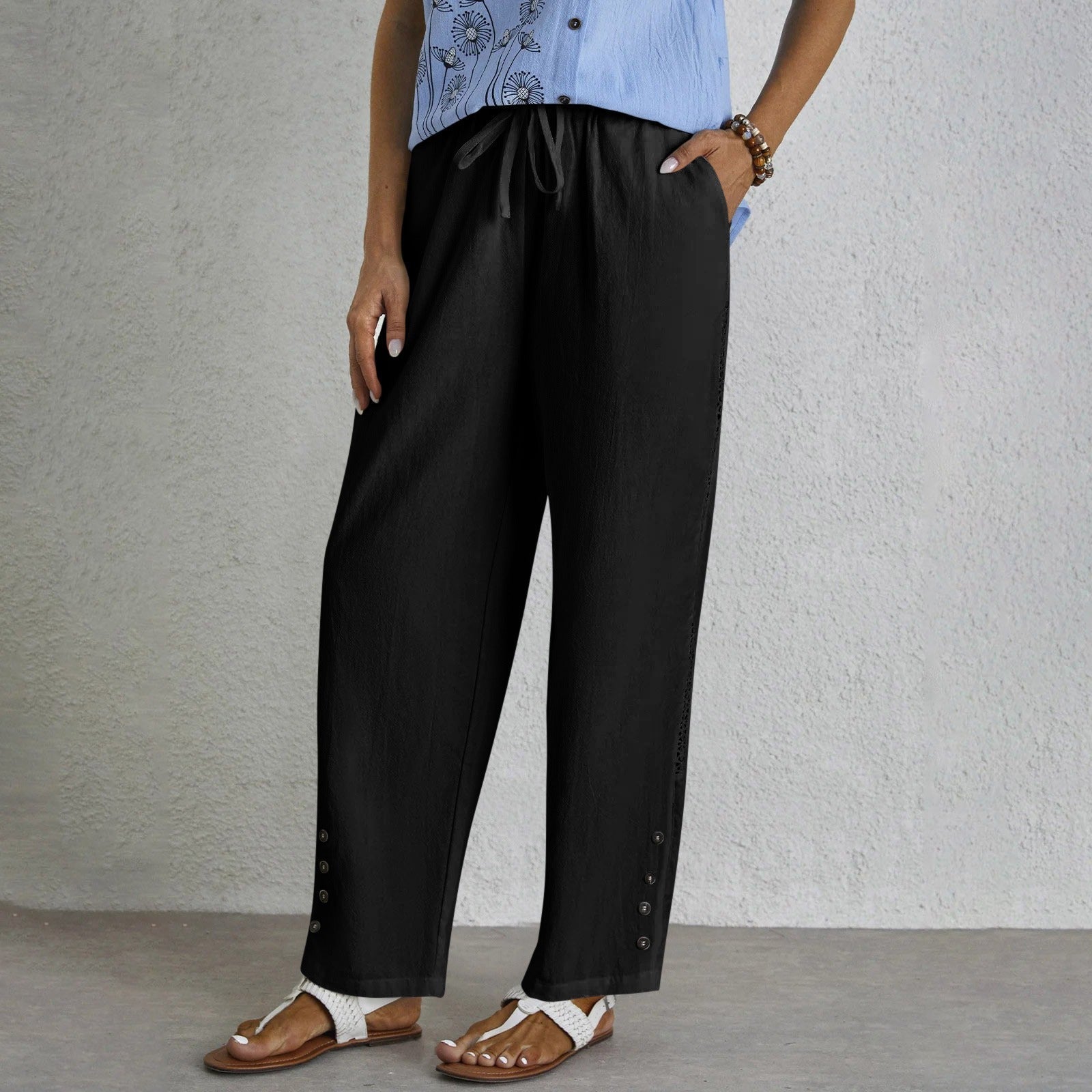 Shania | Relax Trousers With Buttons