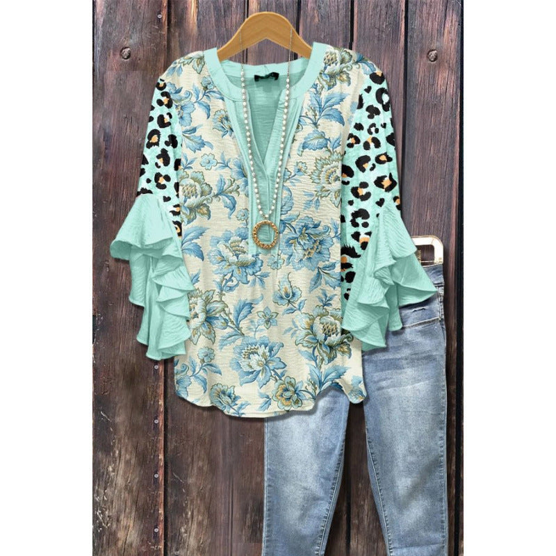 Ardyce | Printed Ruffle-Sleeve Blouse