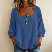 Tenille | Square-Neck Button Blouse