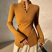 Elexis | Asymmetric Button-Neck Top