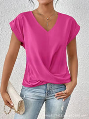 Fayetta | Twist-Hem V-Neck T-Shirt