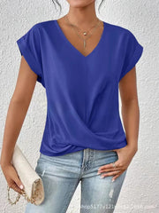 Fayetta | Twist-Hem V-Neck T-Shirt