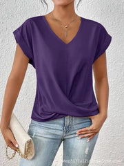 Fayetta | Twist-Hem V-Neck T-Shirt