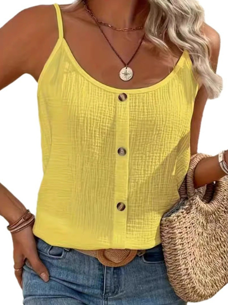 Brandice | Button-Front Strappy Top