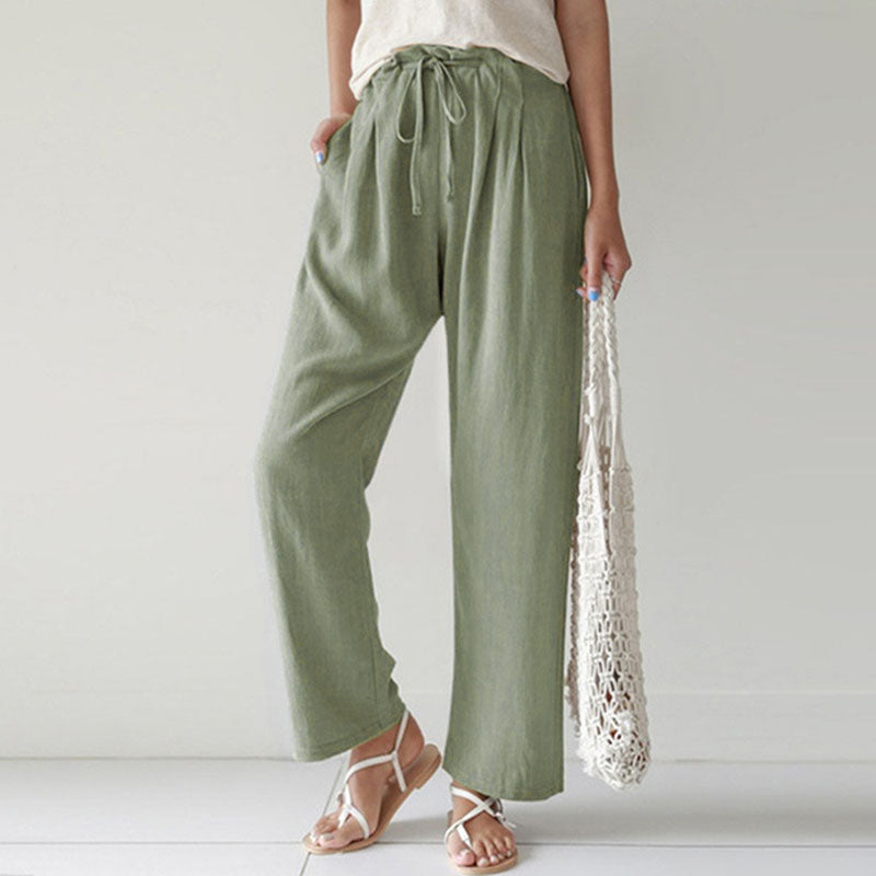 VARA | BUTTON-FRONT HIGH-WAISTED TROUSERS