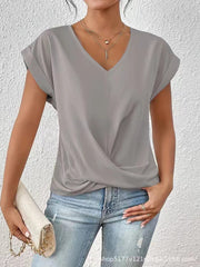 Fayetta | Twist-Hem V-Neck T-Shirt