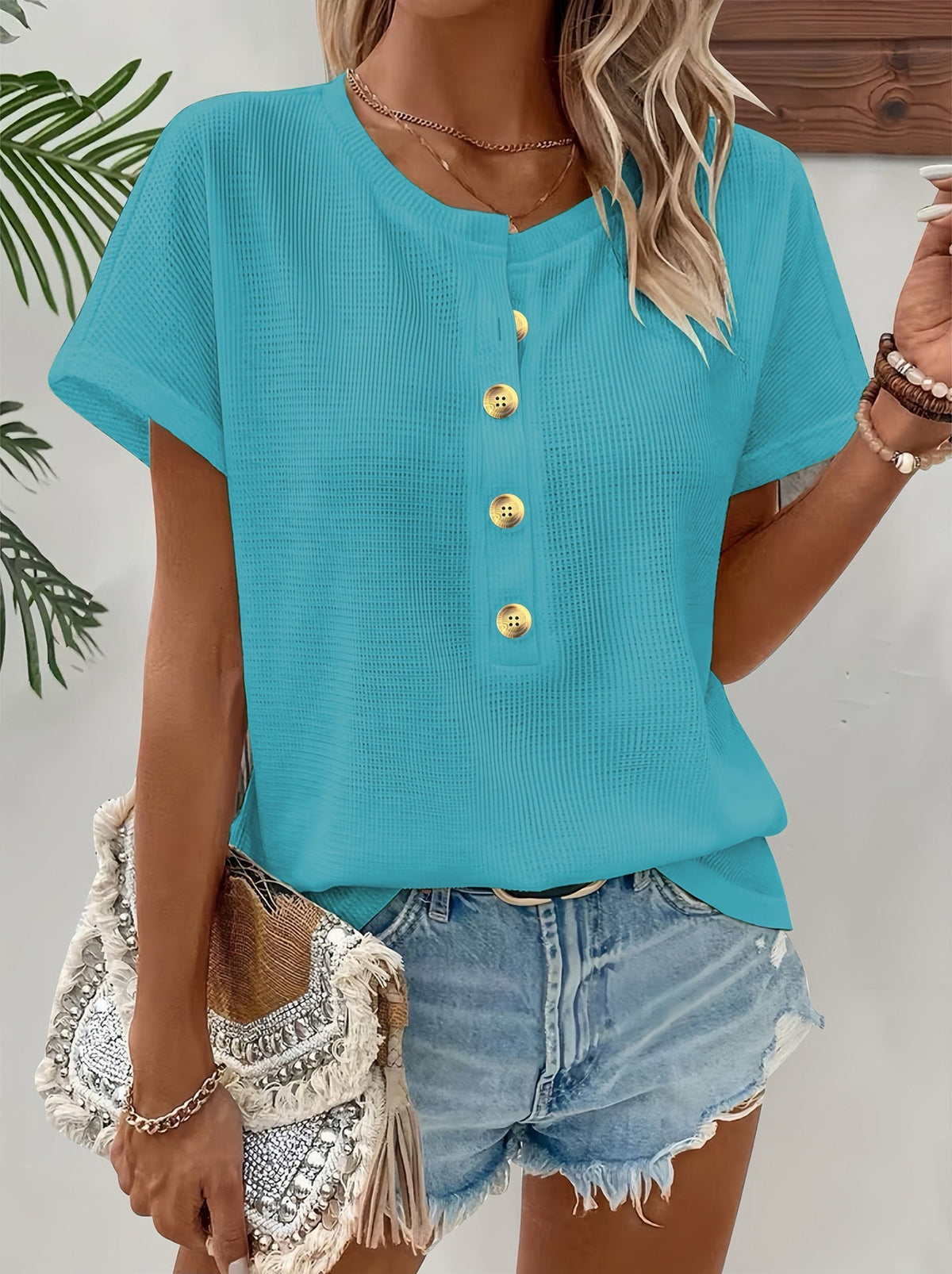 Willodean | Button-Neck T-Shirt