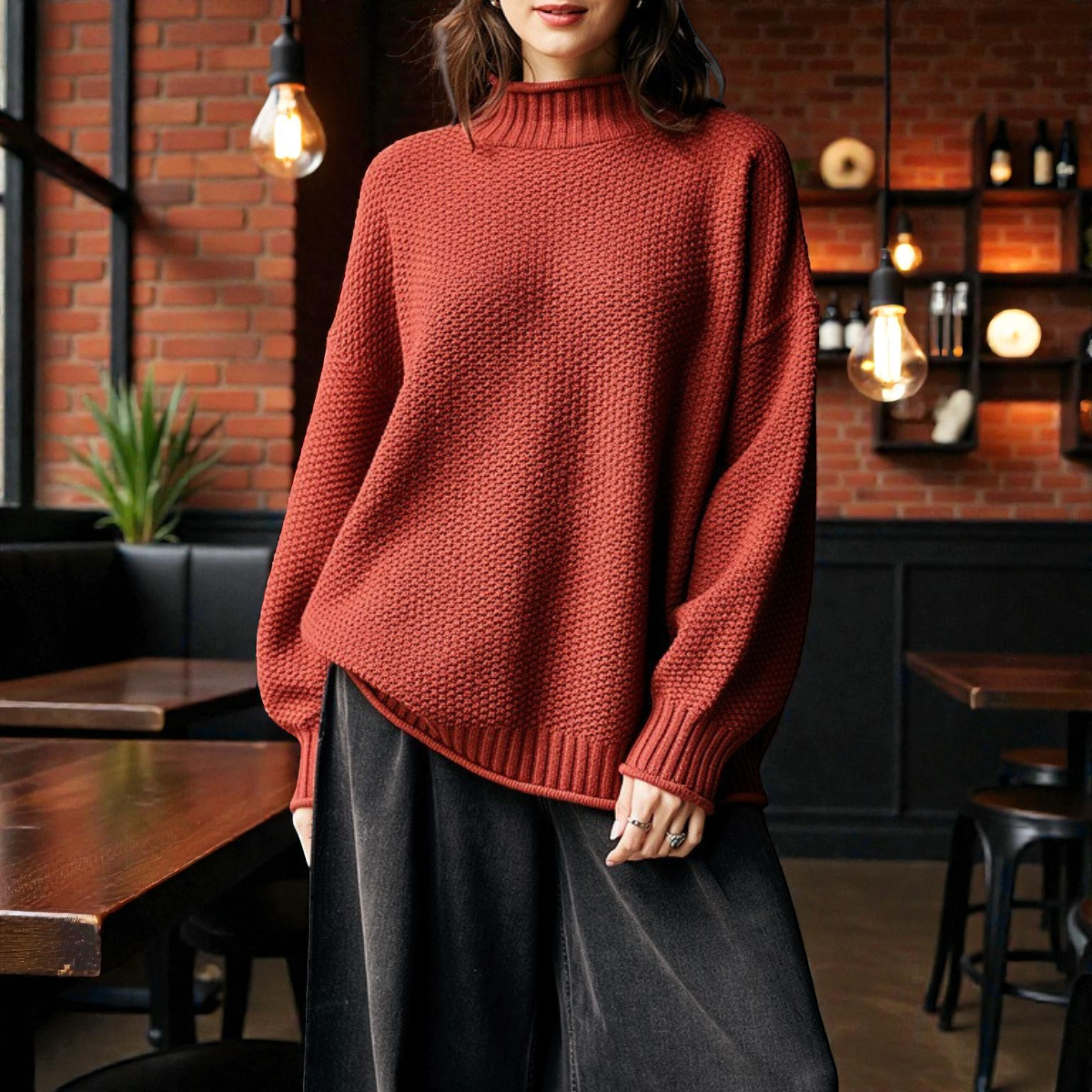 Jenell | Stand-Neck Ribbed Jumper