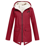 Morwenna | Long Fleece-Lined Hooded Parka in Grey
