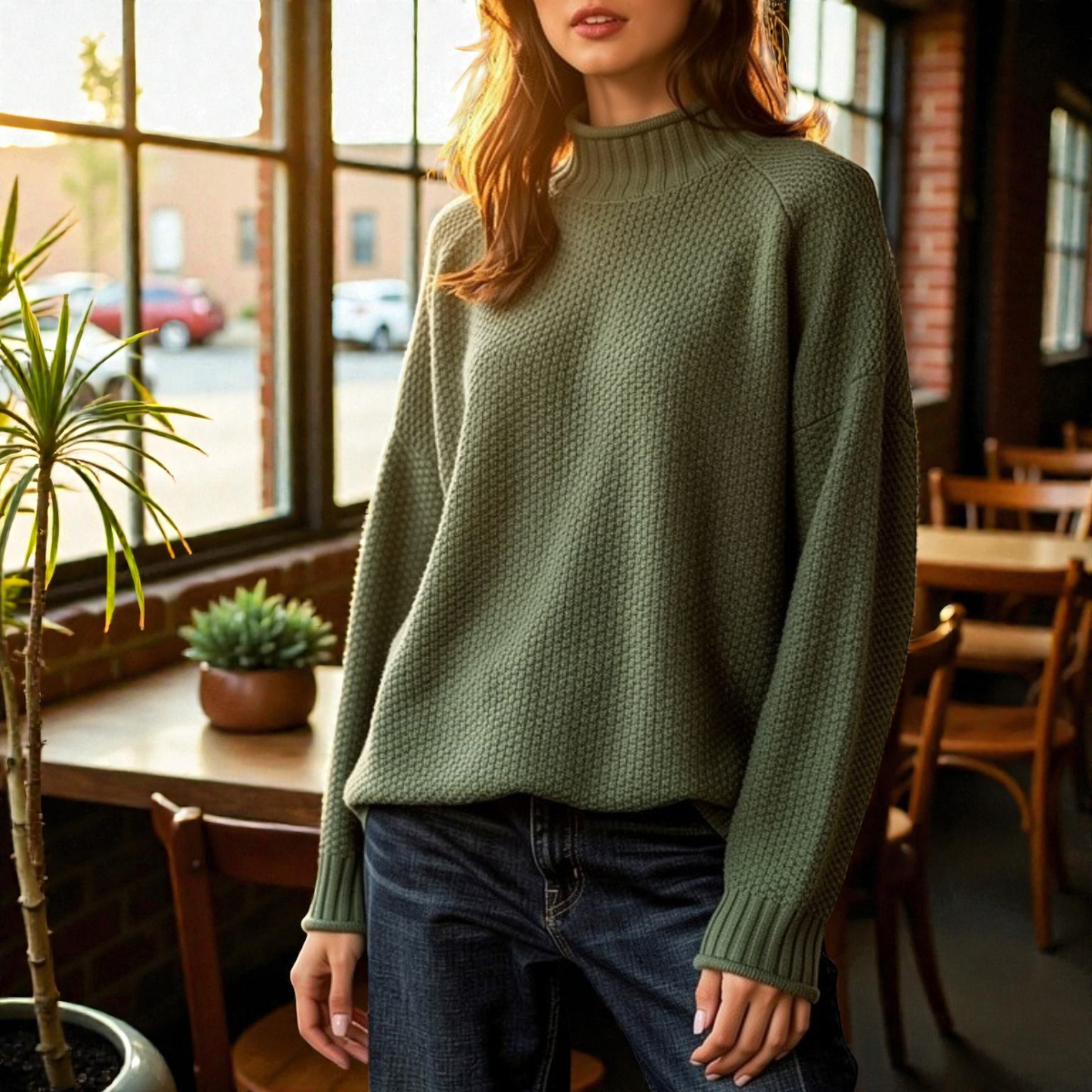 Jenell | Stand-Neck Ribbed Jumper