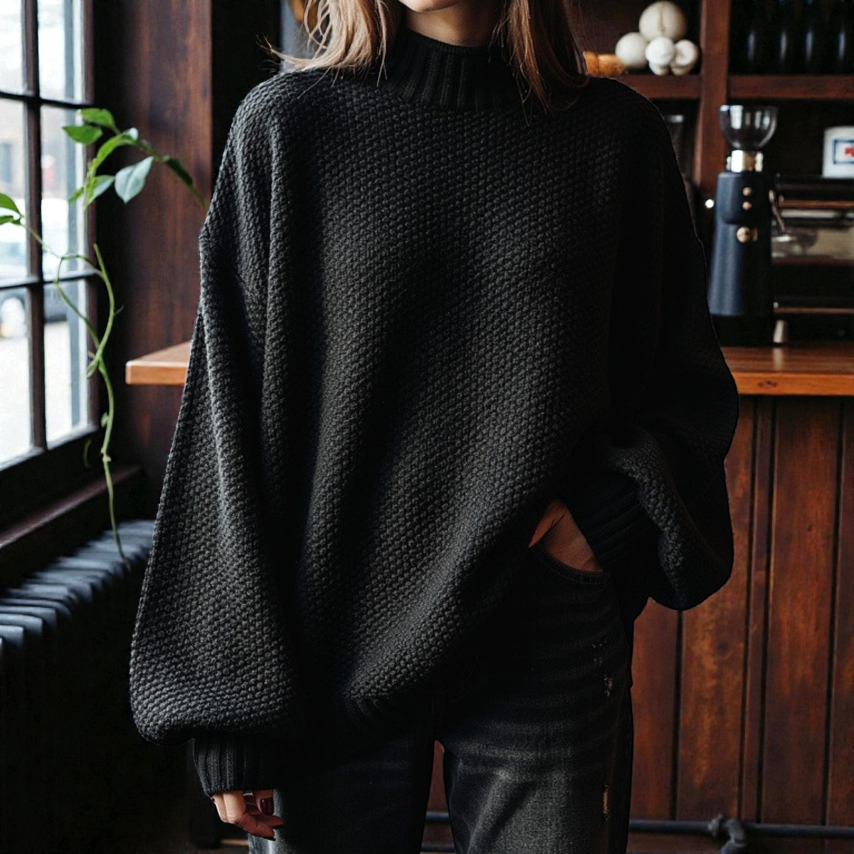Jenell | Stand-Neck Ribbed Jumper