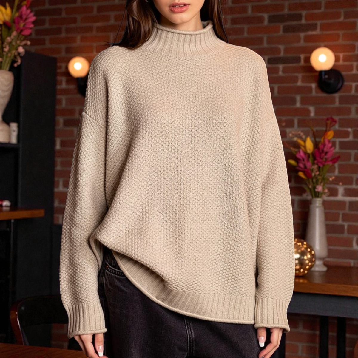 Jenell | Stand-Neck Ribbed Jumper