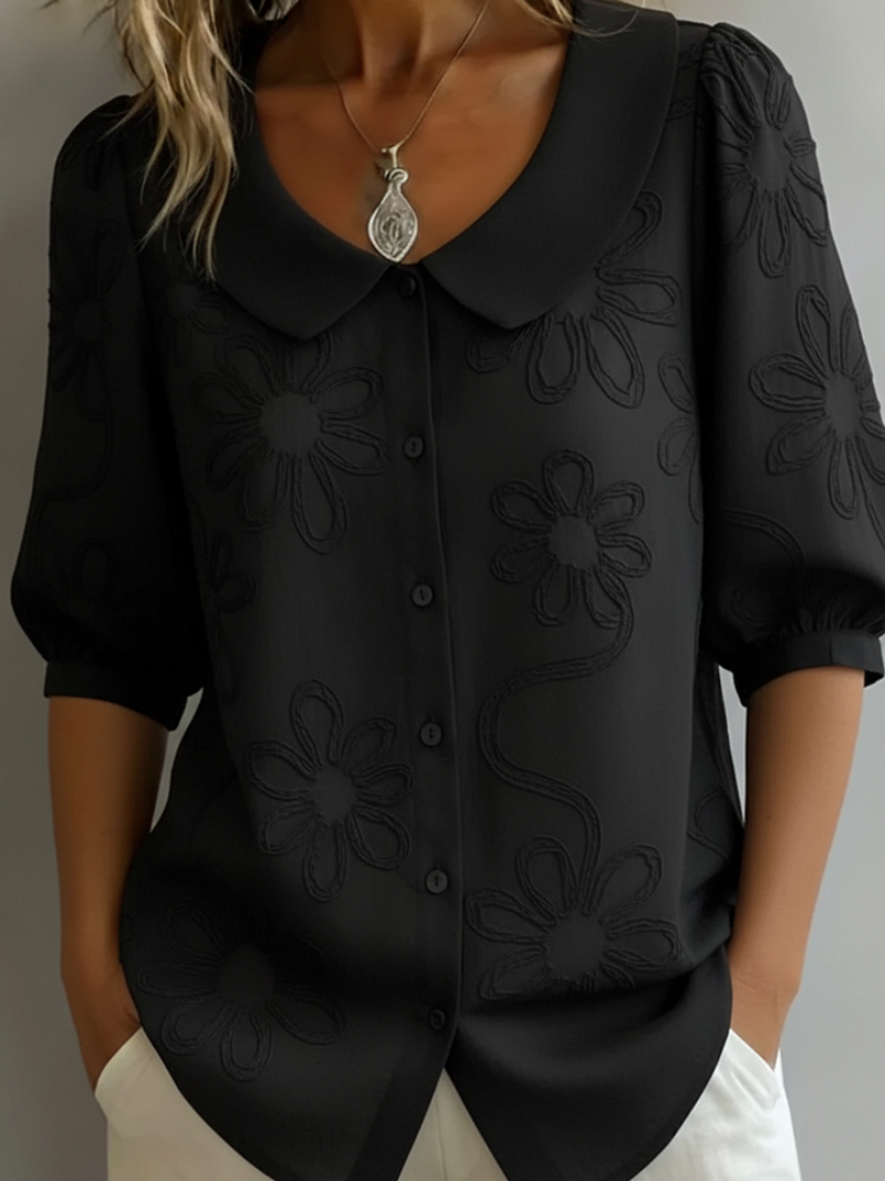 Vanetta | Floral Rounded-Collar Shirt