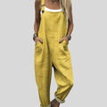 FLOWING ADJUSTABLE-STRAP CROPPED DUNGAREES